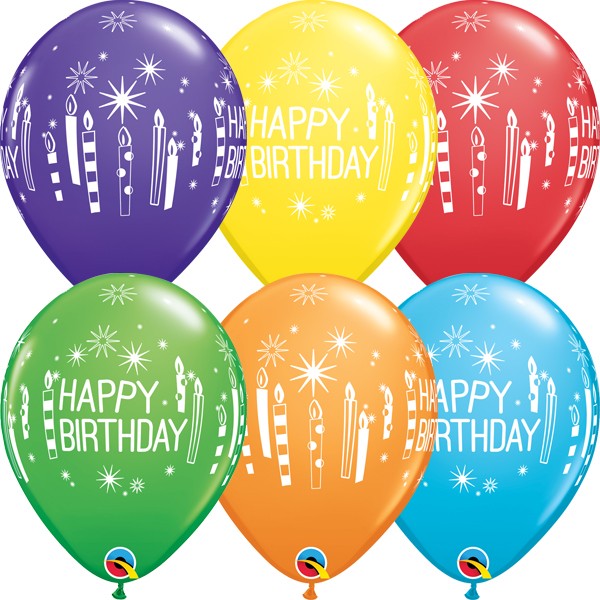 Birthday Pack of 6 Qualatex 11" Polka Dot Latex Party Balloons Helium or Air 