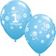 1ST BIRTHDAY CIRCLE & STARS 11" PALE BLUE (25CT)