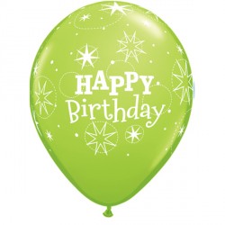 SPARKLE BIRTHDAY 11" LIME GREEN (25CT) (LIMITED STOCK)