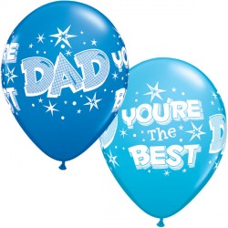 DAD YOU'RE THE BEST STARBURSTS 11" DARK BLUE & ROBIN'S EGG BLUE (25CT)