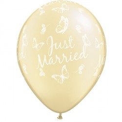 JUST MARRIED BUTTERFLIES-A-ROUND 11" PEARL IVORY (25CT)
