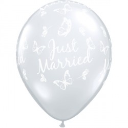 JUST MARRIED BUTTERFLIES-A-ROUND 11" DIAMOND CLEAR (25CT)