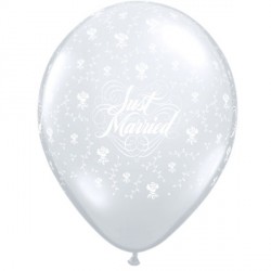 JUST MARRIED FLOWERS-A-ROUND 11" DIAMOND CLEAR (50CT)