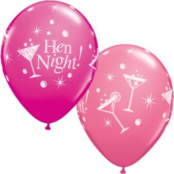 HEN NIGHT BUBBLY 11" WILD BERRY & ROSE (25CT) YGX  (LIMITED STOCK)