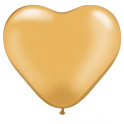 GOLD HEART 6" METALLIC (100CT)