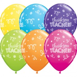 THANK YOU TEACHER 11" TROPICAL ASSORTED (25CT)