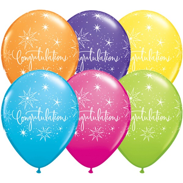 Congratulations Elegant 11/" Qualatex Latex Balloons x 25