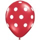 BIG POLKA DOTS 11" RED WITH WHITE INK (25CT)
