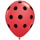 BIG POLKA DOTS 11" RED WITH BLACK INK (25CT) YHG