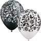 DAMASK PRINT 11" PEARL ONYX BLACK & PEARL WHITE (25CT) YHH  (LIMITED STOCK)