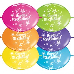 HAPPY BIRTHDAY QUICK LINK 12" TROPICAL ASSORTED (50CT)