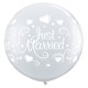 JUST MARRIED HEARTS 3' DIAMOND CLEAR (2CT)