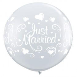 JUST MARRIED HEARTS 3' DIAMOND CLEAR (2CT)