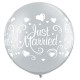 JUST MARRIED HEARTS 30" SILVER (2CT)