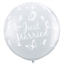 JUST MARRIED BUTTERFLIES-A-ROUND 3' DIAMOND CLEAR (2CT)
