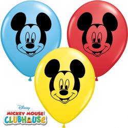 MICKEY MOUSE FACE 5" RED, YELLOW & PALE BLUE (100CT)