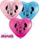 MINNIE MOUSE FACES 6" WILD BERRY, YELLOW, PALE BLUE & PINK (100CT) EL