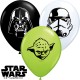 STAR WARS FACES 5" WHITE, ONYX BLACK & LIME GREEN (100CT)