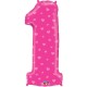 NUMBER ONE PINK HEARTS SHAPE 38"