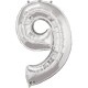 SILVER NUMBER 9 SHAPE GROUP D 42" PKT YCJ