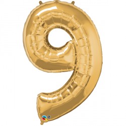 GOLD NUMBER 9 SHAPE GROUP D 42" PKT YCJ