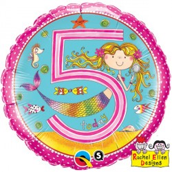 RACHEL ELLEN AGE 5 MERMAID POLKA DOTS 18" PKT