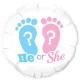 HE OR SHE? FOOTPRINTS 18" PKT IF