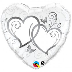 ENTWINED HEARTS SILVER 18" PKT