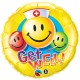 GET WELL SMILING FACES 18" PKT IF