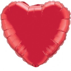 RUBY RED HEART 36" FLAT Q