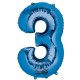 BLUE NUMBER 3 SHAPE P50 PKT (20" x 34")