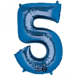 BLUE NUMBER 5 SHAPE P50 PKT (23" x 33")