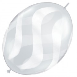 WAVY STRIPES WHITE QUICK LINK 12" DIAMOND CLEAR (50CT)