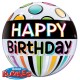 BLACK BAND & DOTS BIRTHDAY 22" SINGLE BUBBLE YRV