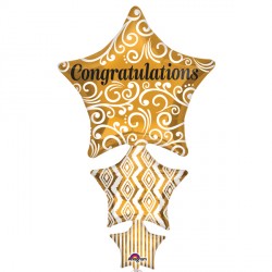 CONGRATULATIONS STACKED STAR SHAPE P35 PKT