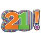 HAPPY BIRTHDAY DOTS & STRIPES 21! SHAPES P30 PKT