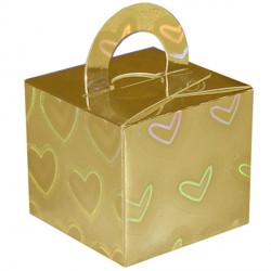 GOLD HOLO HEARTS BOUQUET BOX 10CT