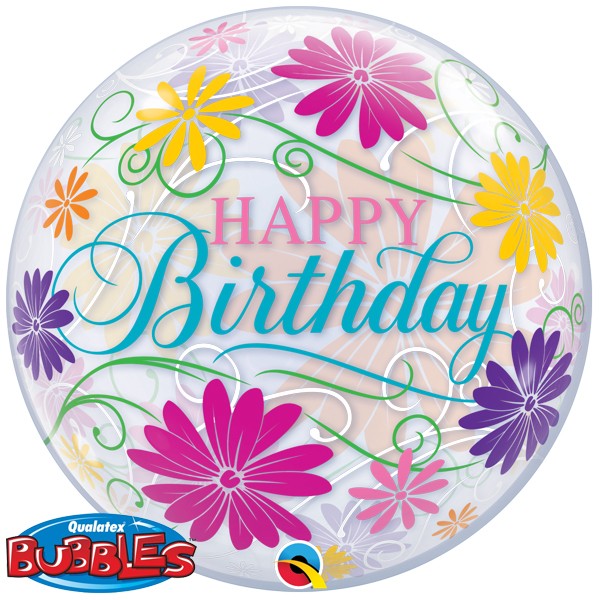 Qualatex Unicorn Happy Birthday Bubble Balloon 22 inch