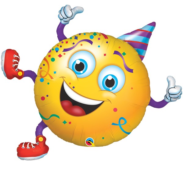 Smiley Party Guy Qualatex 38 Inch Supershape Foil Balloon 