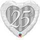 HAPPY 25TH DAMASK HEART 18" PKT IF (LIMITED STOCK)
