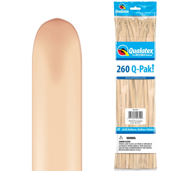 Pack of 100 Qualatex Modelling Balloons 350Q BLUSH