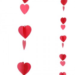 RED & WHITE HEARTS 1.2m BALLOON TAILS