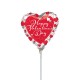 RED HEART SILVER STRIPES VALENTINE'S DAY  4" A10 FLAT