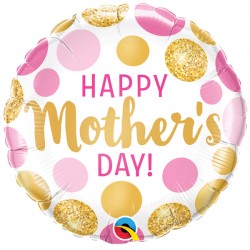 PINK & GOLD DOTS MOTHER'S DAY 18" PKT