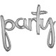 PARTY SILVER SCRIPT PHRASE SHAPE G40 PKT (39" x 31")