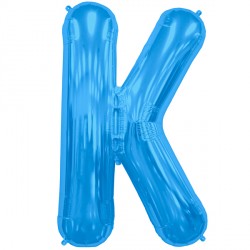 BLUE LETTER K SHAPE 16" PKT