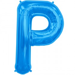 BLUE LETTER P SHAPE 16" PKT