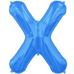 BLUE LETTER X SHAPE 16" PKT