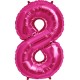 MAGENTA NUMBER 8 SHAPE 16" PKT