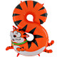 ANIMALOONS NUMBER 8 CAT SHAPE 40" PKT